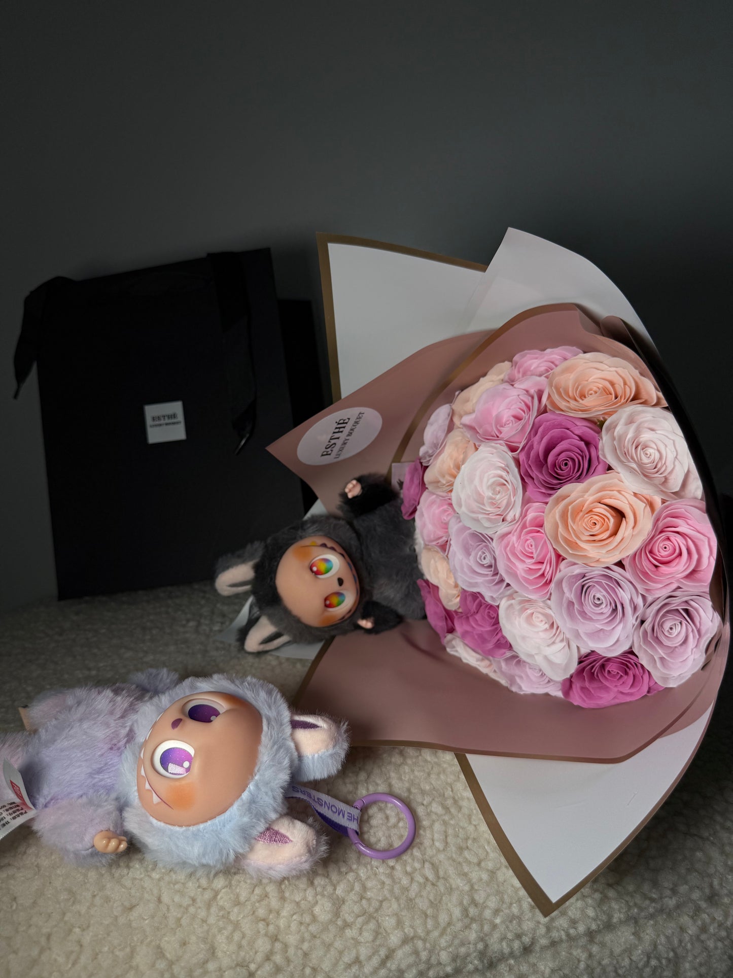 Labubu Luxury Bouquet - Buchet trandafiri eterni