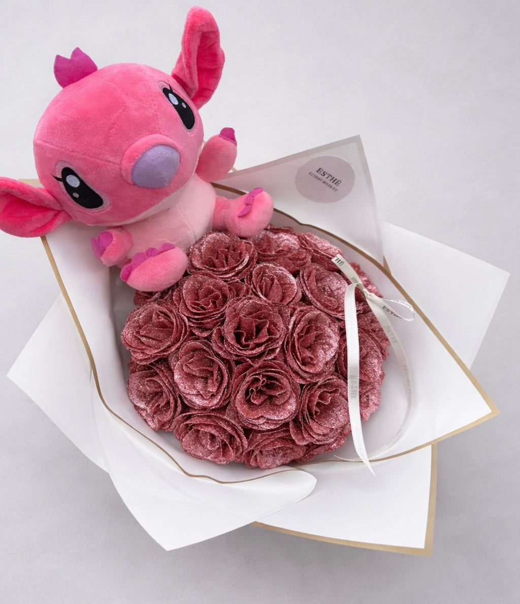 Stitch Glitter Roses Bouquet - Buchet trandafiri sclipici Stitch