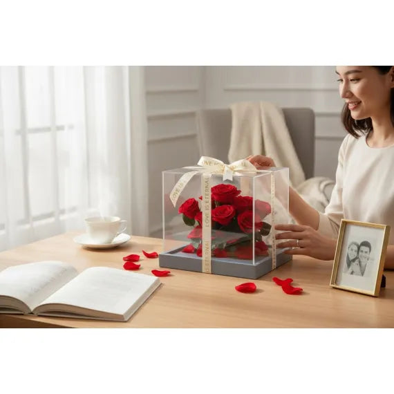 Cutie Luxury Roses - 9 Trandafiri Criogenati Premium