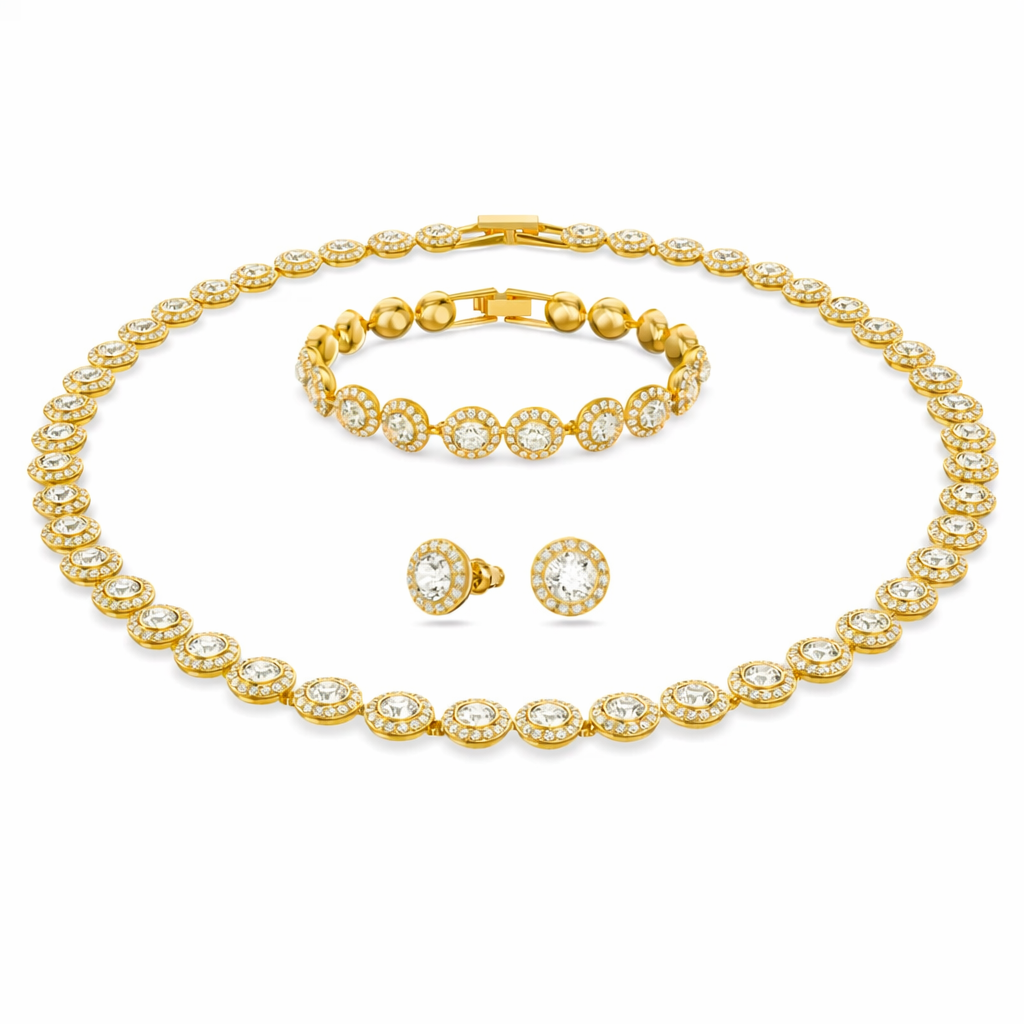 Set Angel Gold Brățară+Colier+Cercei Cadou ESTHE