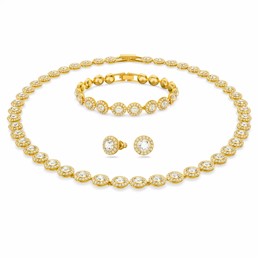 Set Angel Gold Brățară+Colier+Cercei Cadou ESTHE