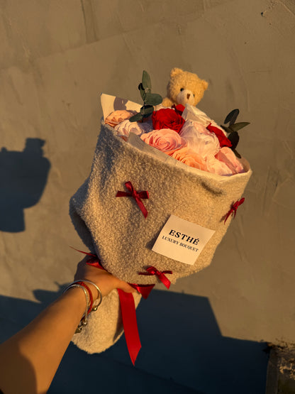 Forever Teddy Luxury - Buchet flori criogenate