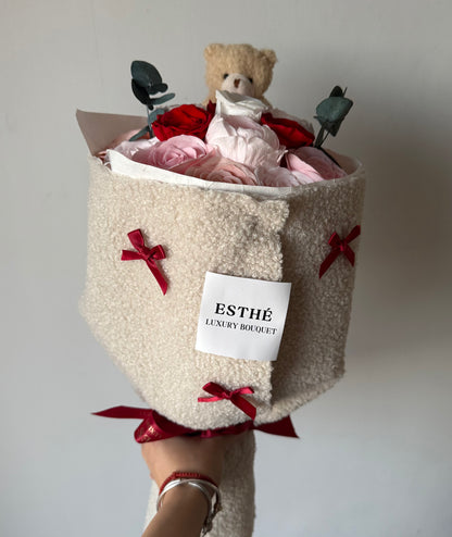 Forever Teddy Luxury - Buchet flori criogenate