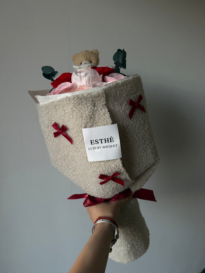 Forever Teddy Luxury - Buchet flori criogenate