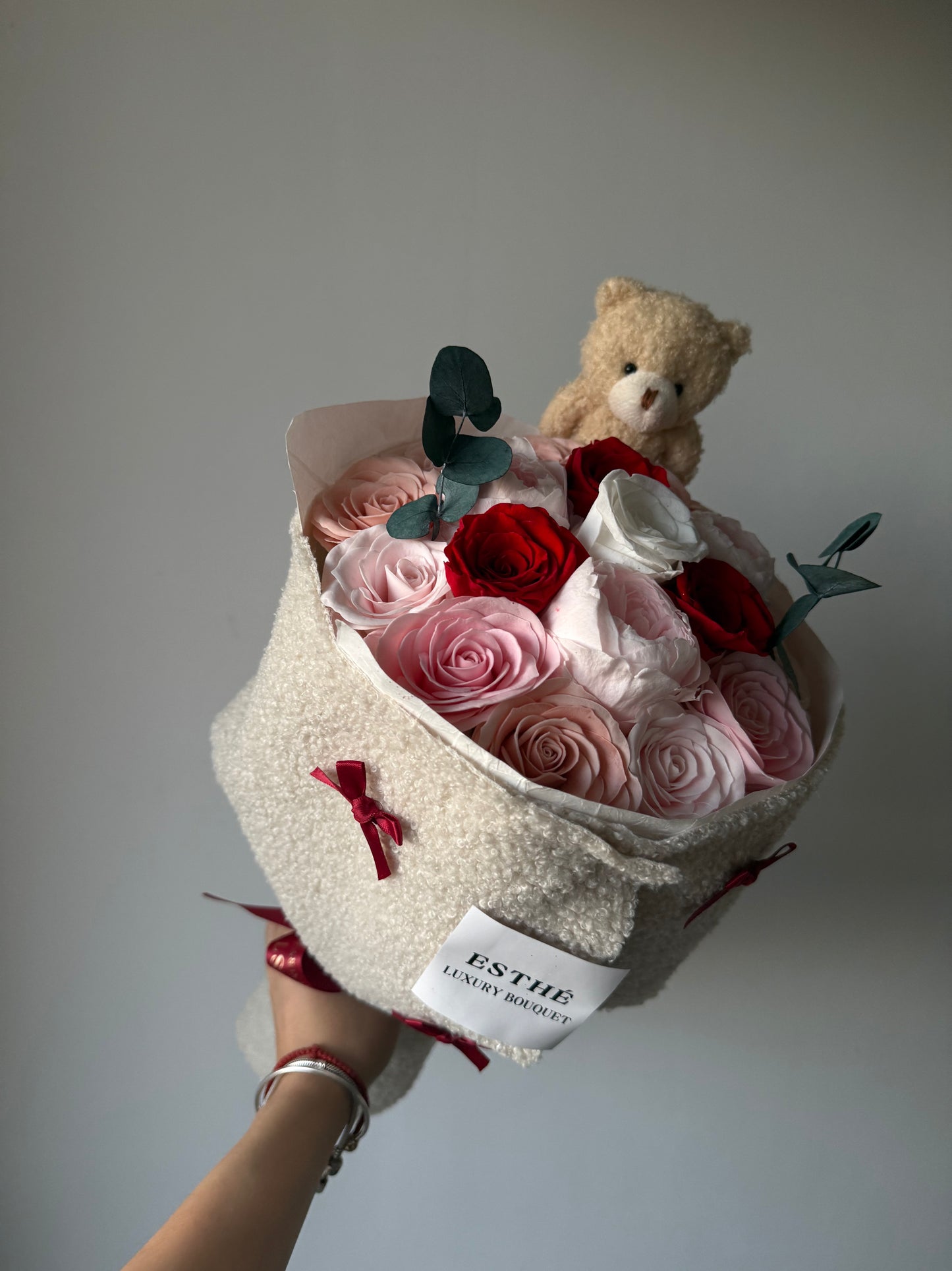 Forever Teddy Luxury - Buchet flori criogenate