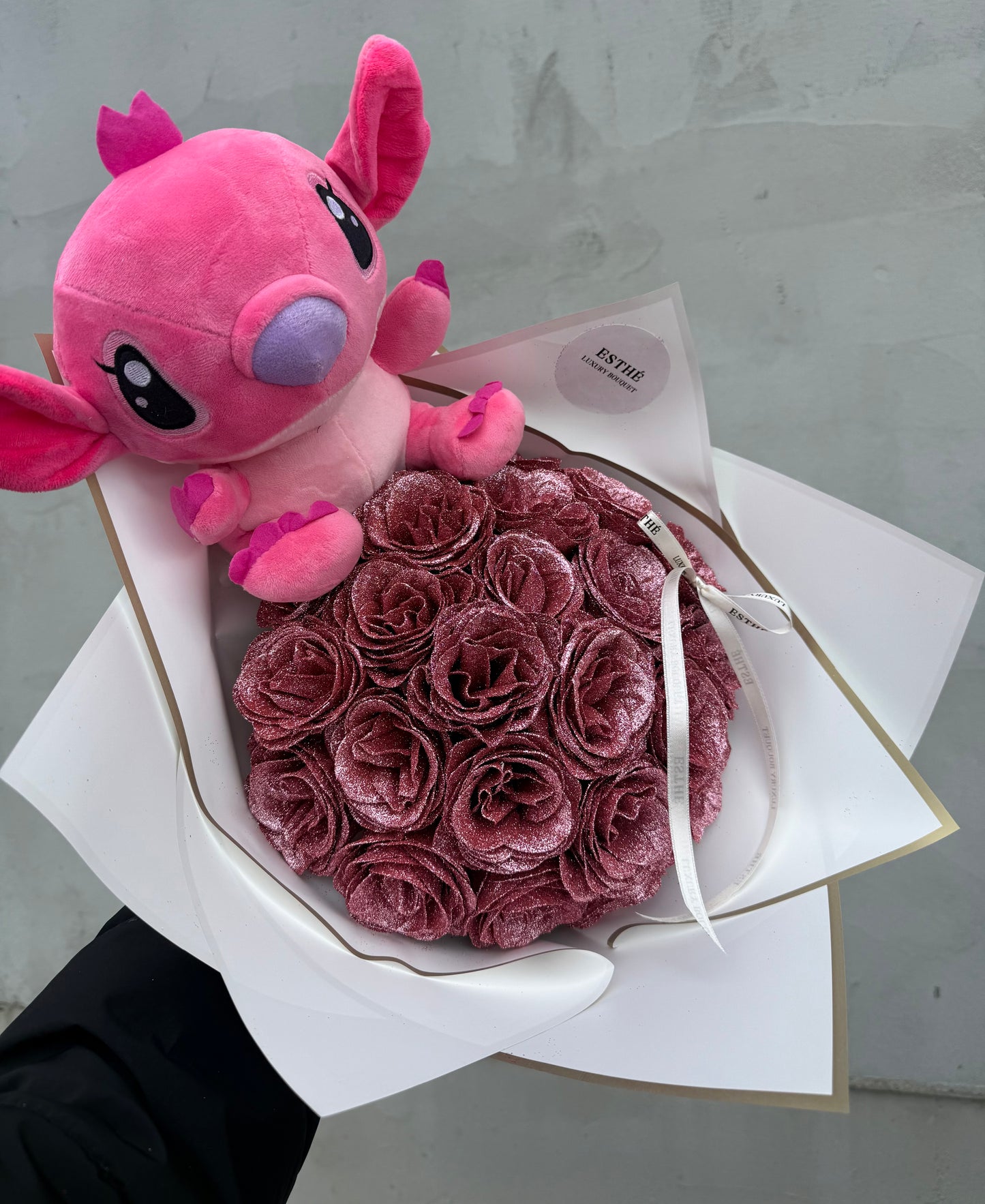 Stitch Glitter Roses Bouquet - Buchet trandafiri sclipici Stitch