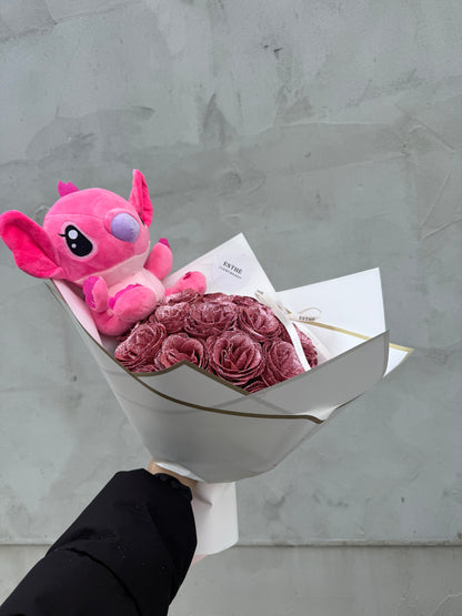 Stitch Glitter Roses Bouquet - Buchet trandafiri sclipici Stitch