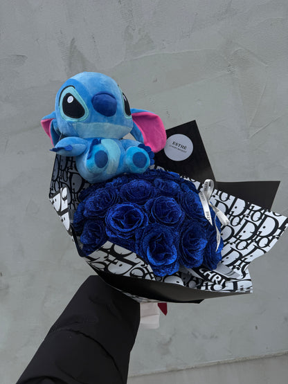 Stitch Glitter Roses Bouquet - Buchet trandafiri sclipici Stitch
