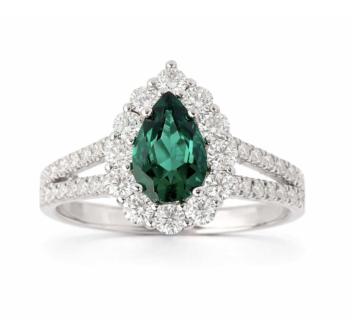 Inel de Logodna Imperiale Emerald Moissanite Célise