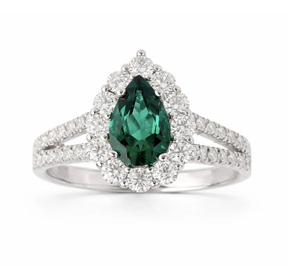 Inel de Logodna Imperiale Emerald Moissanite Célise