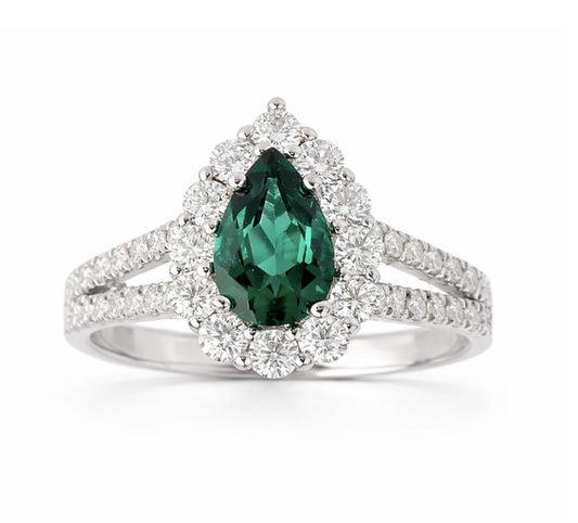 Inel de Logodna Imperiale Emerald Moissanite Célise