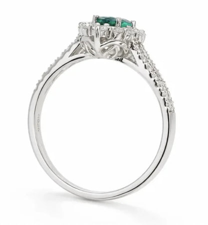 Inel de Logodna Imperiale Emerald Moissanite Célise