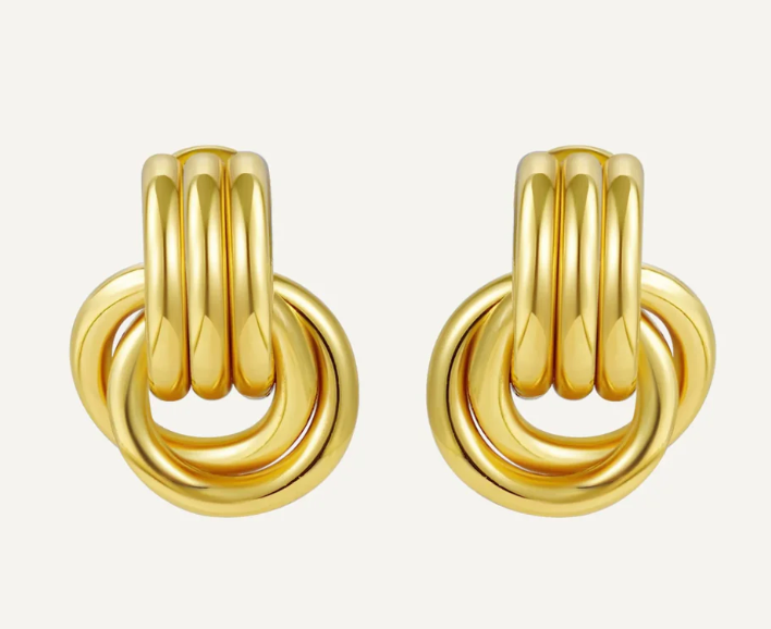 Knot Gold Earrings - Cercei Célise