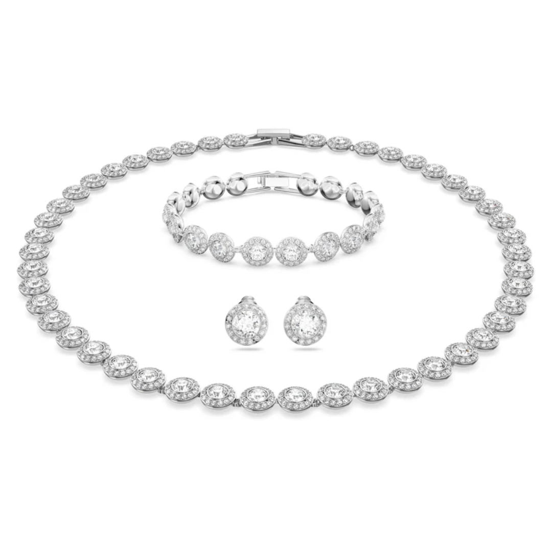 Diamantenes Engel-Halsketten-, Armband- und Ohrring-Set
